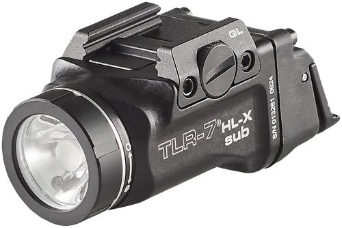 Streamlight TLR-7 HL-X Sub, Weaponlight, Fits GLOCK 43X/48, 1,000 Lumens with SL-B9 Battery, 30 Minute Run Time, Matte Finish, Black with Silver Ring