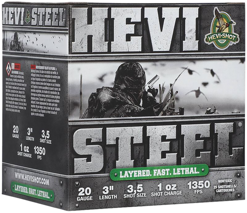 HEVI-Shot HEVI-Steel Waterfowl 20 Ga, 3" 1oz 3/5Shot 25 Per Box