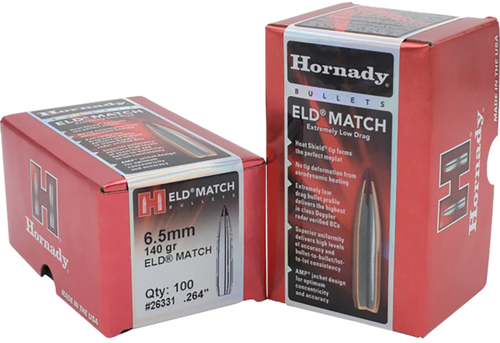 Hornady 6.5mm .264 140gr Extremely Low Drag-Match 500 Per Box, BULLETS NOT AMMO