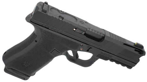 Black Rain Ordnance Frontline +, Compact, 9mm, 4" Ported Barrel, Cerakote Finish, Battle Worn Black, Optic Cut for RMR, AmeriGlow Tritium Front Sight, Black Rear, 15rd