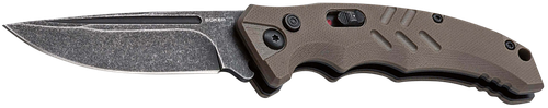 Boker Intention II Folding Drop Point Plain D2 Steel Blade Brown G10 Handle