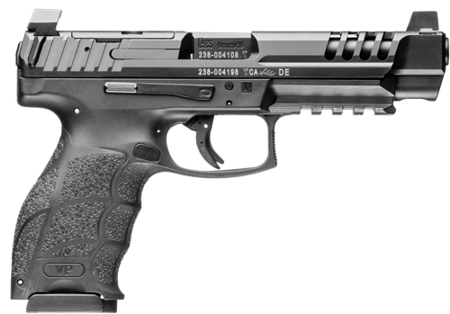 HK VP9L 9mm,5" Black Polygonal d Barrel, Long/Lightening Cuts/Optic Cut Steel Slide, Picatinny Rail, Black Interchangeable Backstrap Grip, 15rd