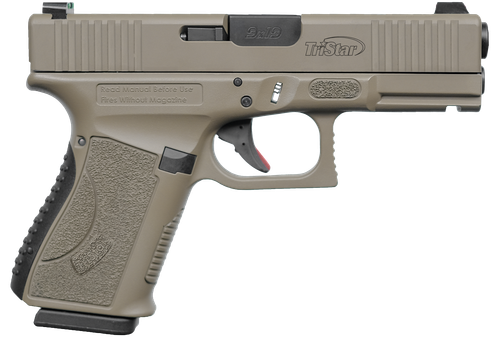 TriStar Apoc 9mm 15rd,4.02" Black Steel Barrel, Flat Dark Earth Cerakote Serrated Steel Slide & Polymer Frame Accessory Rail, Textured Grip
