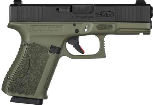 TriStar Apoc 9mm 15rd,4.02" Black Steel Barrel, Black Cerakote Serrated Steel Slide, Multicam Cerakote Polymer Frame Accessory Rail, Textured Grip