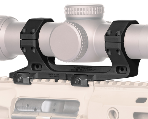 Reptilia LLC AUS Optic Mount Black 7075-T6 Aluminum 34mm Tube Mil-Spec 1913 Picatinny Rail Mount