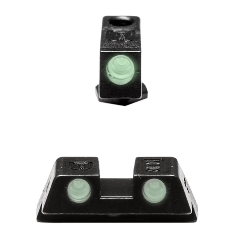 Glock Night Sights, 6.1mm Slim, Fits Glock 42 & 43, Green Dot, Steel