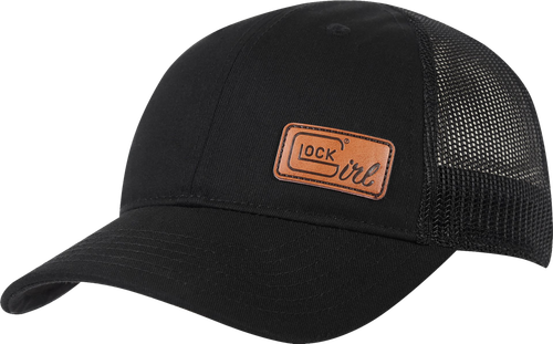 Glock Ponytail Hat Black Leather Glock Girl Patch