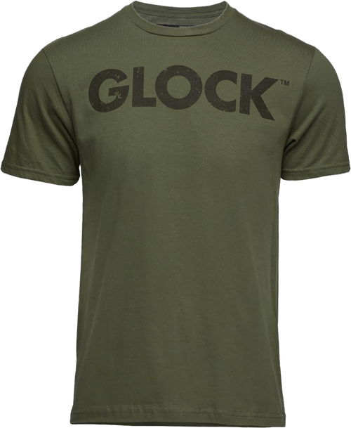 Glock Caliber Tee Military Green Ringspun Cotton Short Sleeve Large