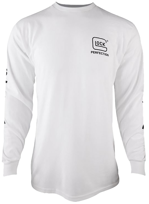 Glock Perfection Long Sleeve Tee White Pre-Shrunk Cotton Long Sleeve Medium