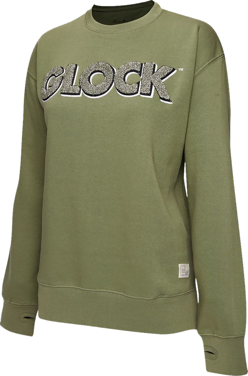 Glock Crewneck Raglan Fleece Olive Cotton/Polyester Long Sleeve Medium