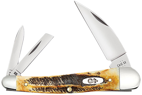 Case Seahorse Whittler Seahorse Whittler Folding Coping/Pen/Wharncliffe Plain Mirror Polished Tru-Sharp SS Blade, Burnt Dark Amber 6.5 BoneStag Handle