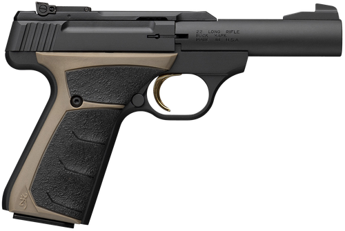 Browning Buck Mark Micro Bull 22 LR, 4" Barrel, Flat Dark Earth/Black UFX Grips, Black Slide, 10rd