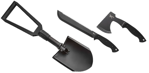 Browning Camp Combo Machete, Hatchet & Shovel Black Polymer Handle