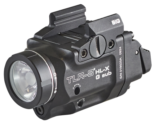 Streamlight TLR-8 HL-X Sub USB, Weaponlight with Green Laser, 1,000 Lumens, Black, Fits Sig P365/XL with Closed Rail Systems (Does Not Fit X-Macro), Includes Mounting Kit with Key, Multi-Tool, (1) SL-B9 Battery Pack, and USB-C Cord