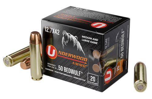 Underwood Ammo 50 Beowulf 350gr, Full Metal Jacket, 20rd Box