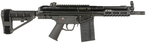 PTR PDWR BR 308 Win,8.50" Threaded Barrel, Black, Picatinny Rail, SB Tactical Brace, 20rd