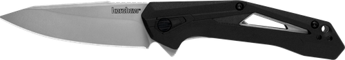 Kershaw Airlock, 3" Folding Knife/Assisted, Drop Point, Plain Edge, 4CR13 Bead Blasted, Black Glass-Filled Nylon Handle