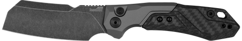 Kershaw Launch 14 Automatic 3.38" Cleaver Plain Black Oxide Blackwash CPM 154 SS, Blade Black Anodized Aluminum/Carbon Fiber Handle