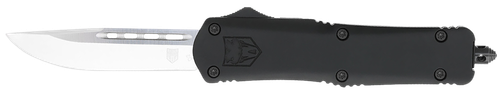 CobraTec Knives FS-3 Medium 3" OTF Drop Point Plain D2 Steel Blade, 4.50" Black Aluminum Alloy Handle