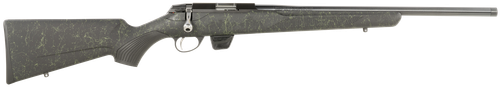 Tikka T1X Roughtech 22LR, 20" Cold Hammer Forged Barrel, 1/2x28 Threads, Matte Finish, Black with Emerald Web, Synthetic Stock, 10rd