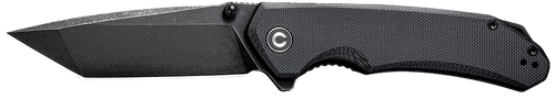 Civivi Knives Brazen 3.46" Folding Plain Black Stonewashed D2 Steel Blade, Black Textured G10 Handle