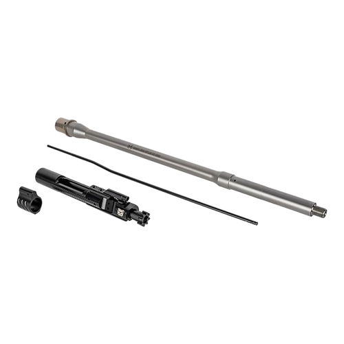 Rosco Purebred, Saucepack, Barrel, 223 Wylde, 16", Mid Length Gas System, Fits AR-15, Beadblasted Finish, Silver, Includes Bolt Carrier Group, Gas Tube and Non Adjustable Gas Block