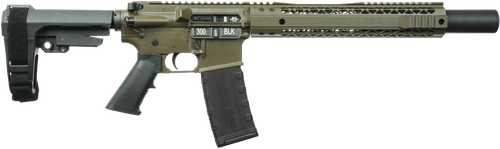 Black Rain Ordnance Spec15 M30A ROTR 300 Blackout 7.50" Threaded Barrel, M-LOK Handguard, Badlands Cerakote Receiver, SB Tactical SBA3 Brace, 30 rD