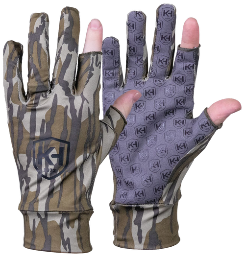 Moultrie Run N Gun Gloves Mossy Oak Bottomland Fingertip-Less OSFM