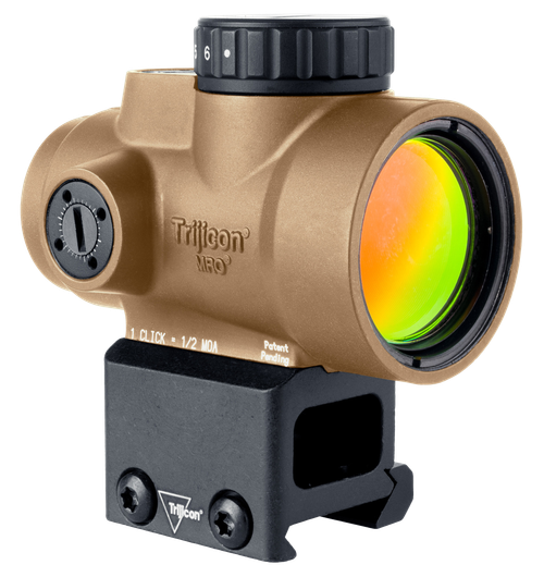 Trijicon MRO SD, Green Dot, 25mm Objective, 2 MOA Dot, Anodized Finish, Coyote Brown, Lower 1/3 Co-Witness Mount