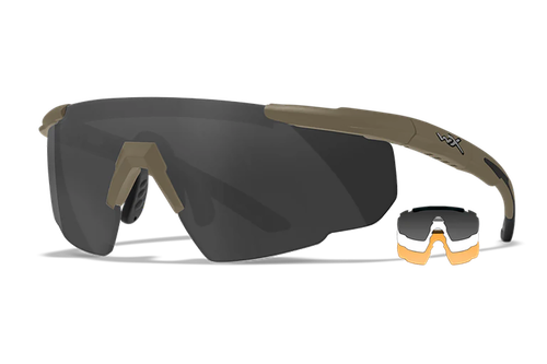 Wiley X Saber Advanced Smoke Gray/Clear/Light Rust Lens Polycarbonate Matte Tan Frame