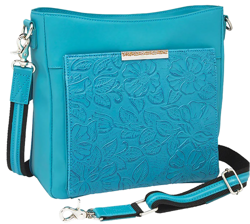 Gun Tote'n Mammas GTM-98tld/tblue Slim Crossbody Cowhide Turq