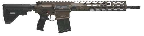 HK MR762 A4 7.62x51mm 10rd,16.50" Black Threaded Barrel, Patriot Brown Picatinny Rail Receiver, M-Lok Handguard, 6 Position Black Stock, Black Finger Grooved Grip, Ambidextrous