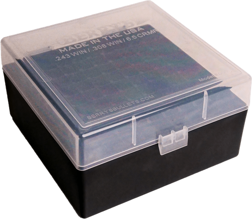 Berry's Ammo Box Clear/Black Polypropylene 100rd