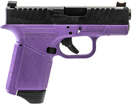 Gforce Arms Rapture 9mm, 3.25" Barrel, Black Optic Cut/Serrated Steel Slide, Purple Cerakote, 12rd