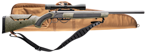 CVA Accura MR-X 50 Caliber 26" Tungsten Cerakote Fluted Threaded Barrel, Drilled & Tapped Receiver, Adjustable Black/Gray Webbing Synthetic Stock, KonusPro 309x40mm IR BDC, SoftCase
