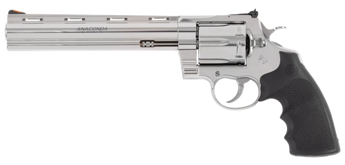 Colt Anaconda, Revolver, Single/Double Action, 45 Long Colt, 8" Barrel, Stainless Steel Finish, Hogue Rubber Grips, 6rd