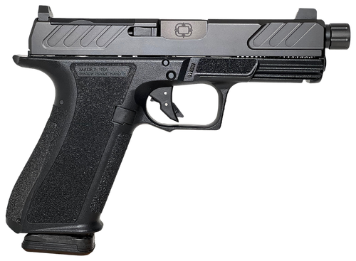 Shadow Systems XR920, Foundation, Compact, 4.5" Threaded Barrel, Nitride Finish, Black, Green Tritium Front Sight, Black Serrated Rear Sight, Optics Ready Slide, 17rd, 2 mags, Includes (3) Backstraps and Optics Kit