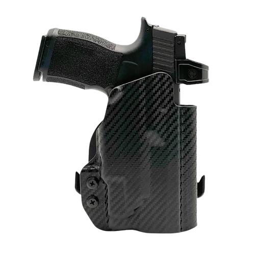 Rounded Gear Paddle Holster Outside Waistband Black Carbon Fiber Kydex Fits Sig P365
