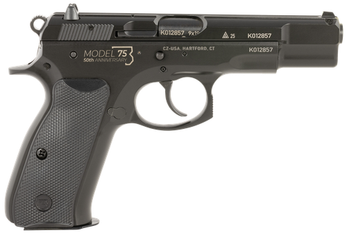 CZ 75 B 50th Anniversary 9mm, 4.60" Barrel, Serrated, Beavertail, 16rd