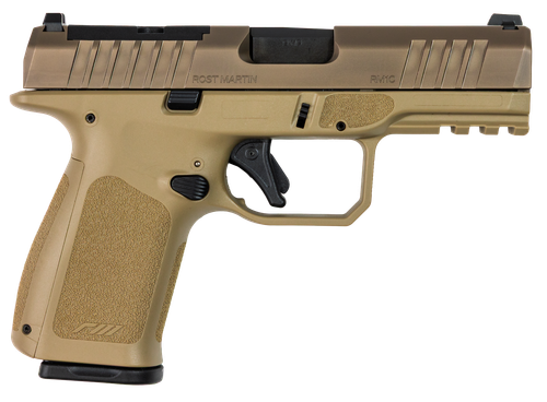 Rost Martin RM1C Compact Frame 9mm 4" Match Grade Barrel, Optic Ready/Serrated Slide, Flat Dark Earth w/Picatinny Rail, 17 Rd