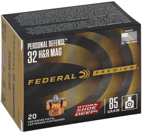 Federal Hydra-Shok Deep 32 H&R Mag 85gr Jacketed Hollow Point 20 Per Box/10 Case