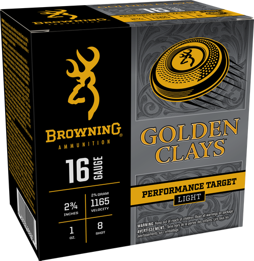 Browning Golden Clays 16 Gauge 2.75" 1oz 8Shot 25 Per Box