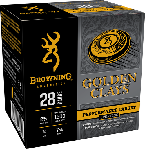 Browning Golden Clays 28 Gauge 2.75" 3/4oz 7.5Shot 25 Per Box