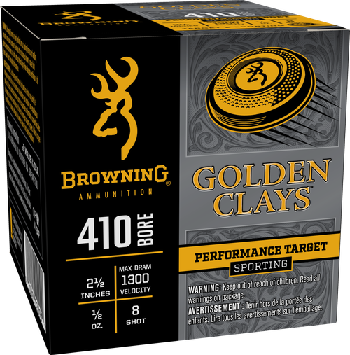 Browning Golden Clays 410 Ga 2.50" 1/2oz 8 Shot 25 Per Box