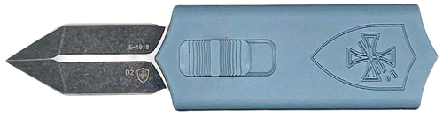 Templar Knife Sentinel Money Clip 1.88" OTF Dagger Plain Black Oxide Stonewashed Powder Coated D2 Steel Blade, 3.41" Blue Anodized Aluminum Handle