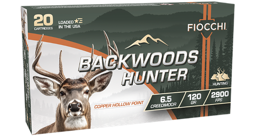 Fiocchi Ammunition Backwoods Hunter, 6.5 Creedmoor, 120gr, Copper Hollow Point, 20rd Box