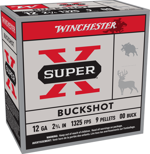 Winchester Super X 12 Gauge 2.75" 00 Buck Shot 25 Per Box