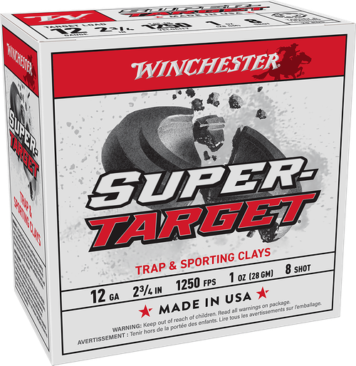Winchester Super-Target 12 Ga, 2.75" 1oz 8 Shot 25 Per Box