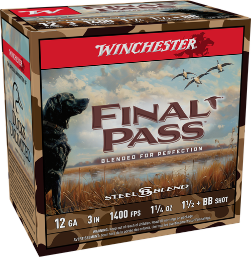 Winchester Final Pass 12 Ga, 3" 1 1/4oz BB/1.5 Shot 25 Per Box