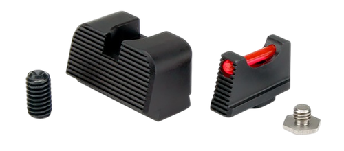 Zaffiri Precision, Fiber Optic Sight Set, Suppressor Height, HD, Fits Glock, Black